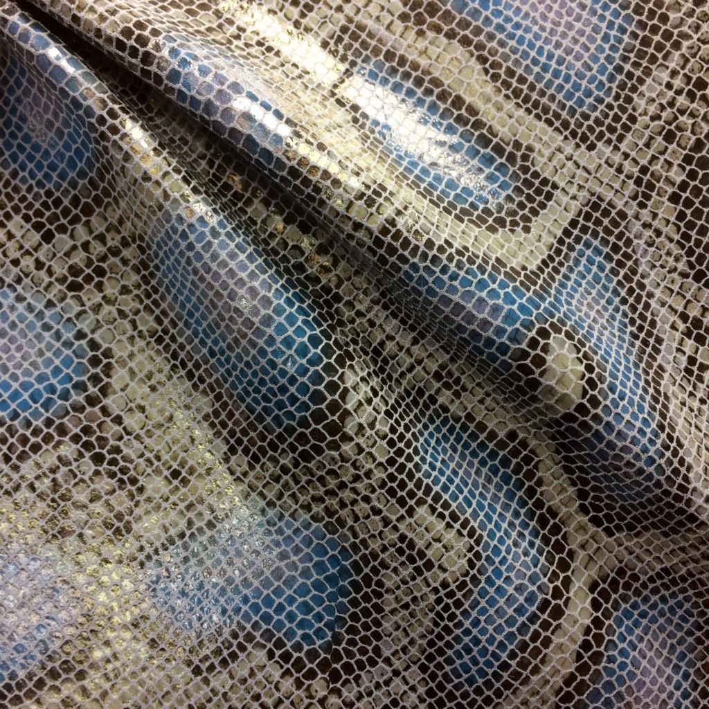 Sand Python on Lavender Pig Suede - Rainbow Leather