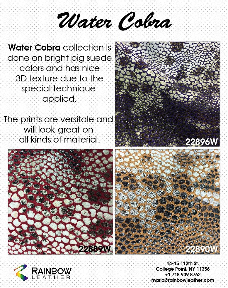 Water Cobra Collection on Pig Suede