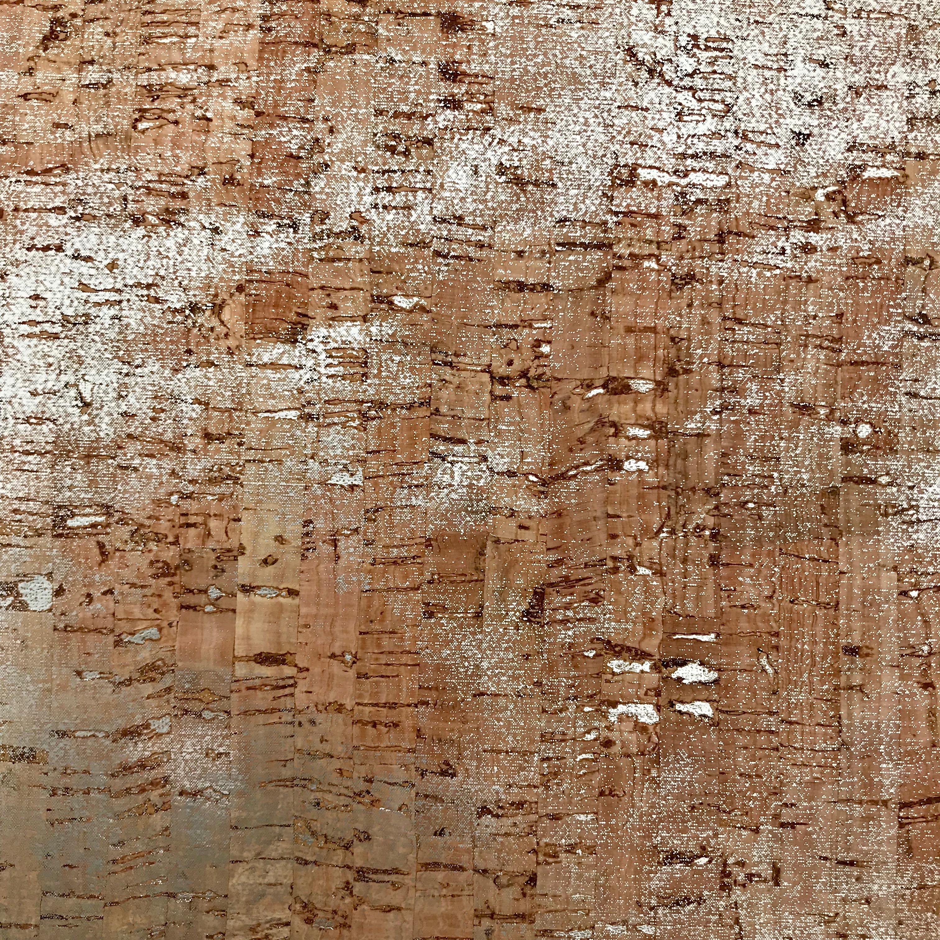 Natural Cork with Silver Dust Micro points Rainbow Leather