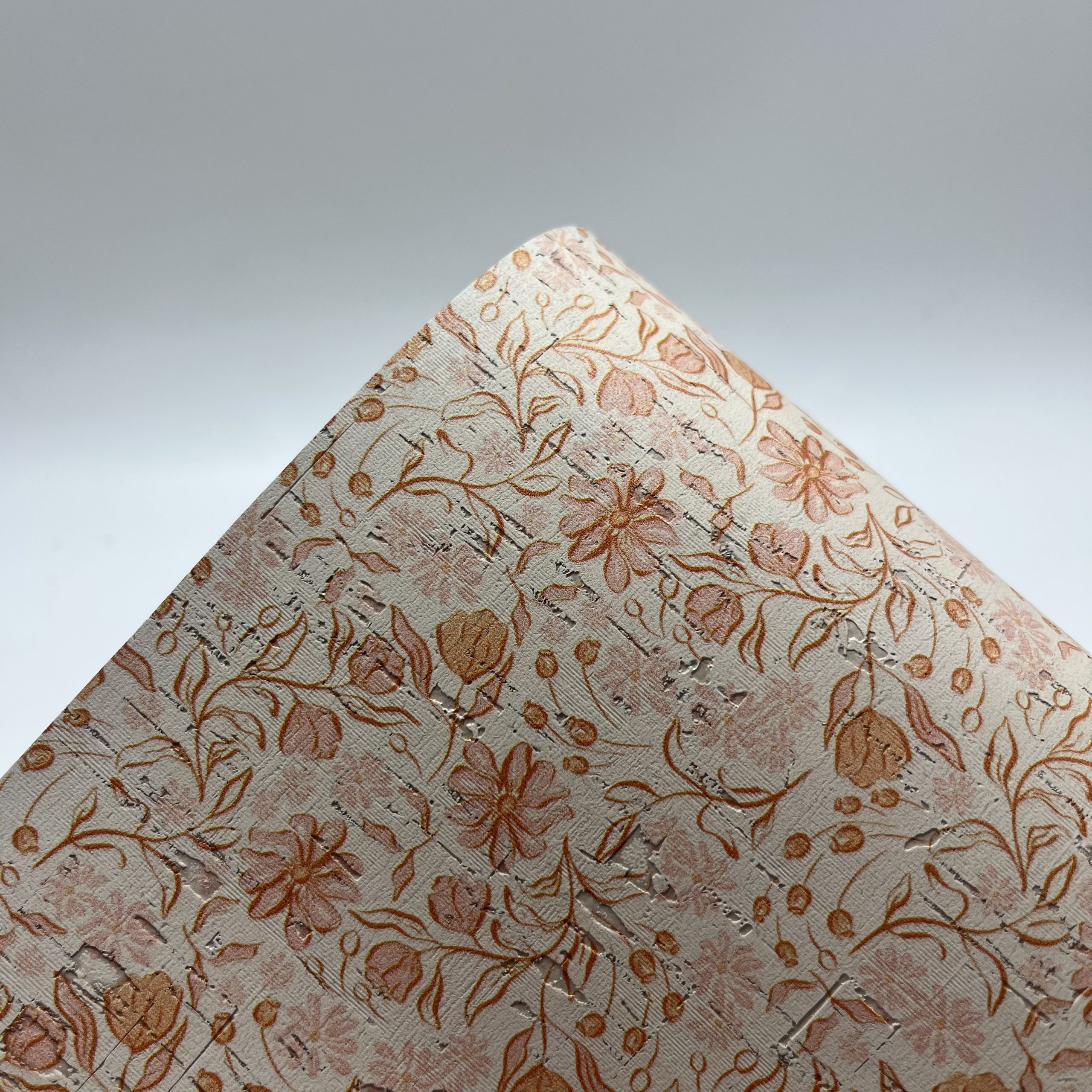 Boho Fall Print 9 on White Cork Rainbow Leather