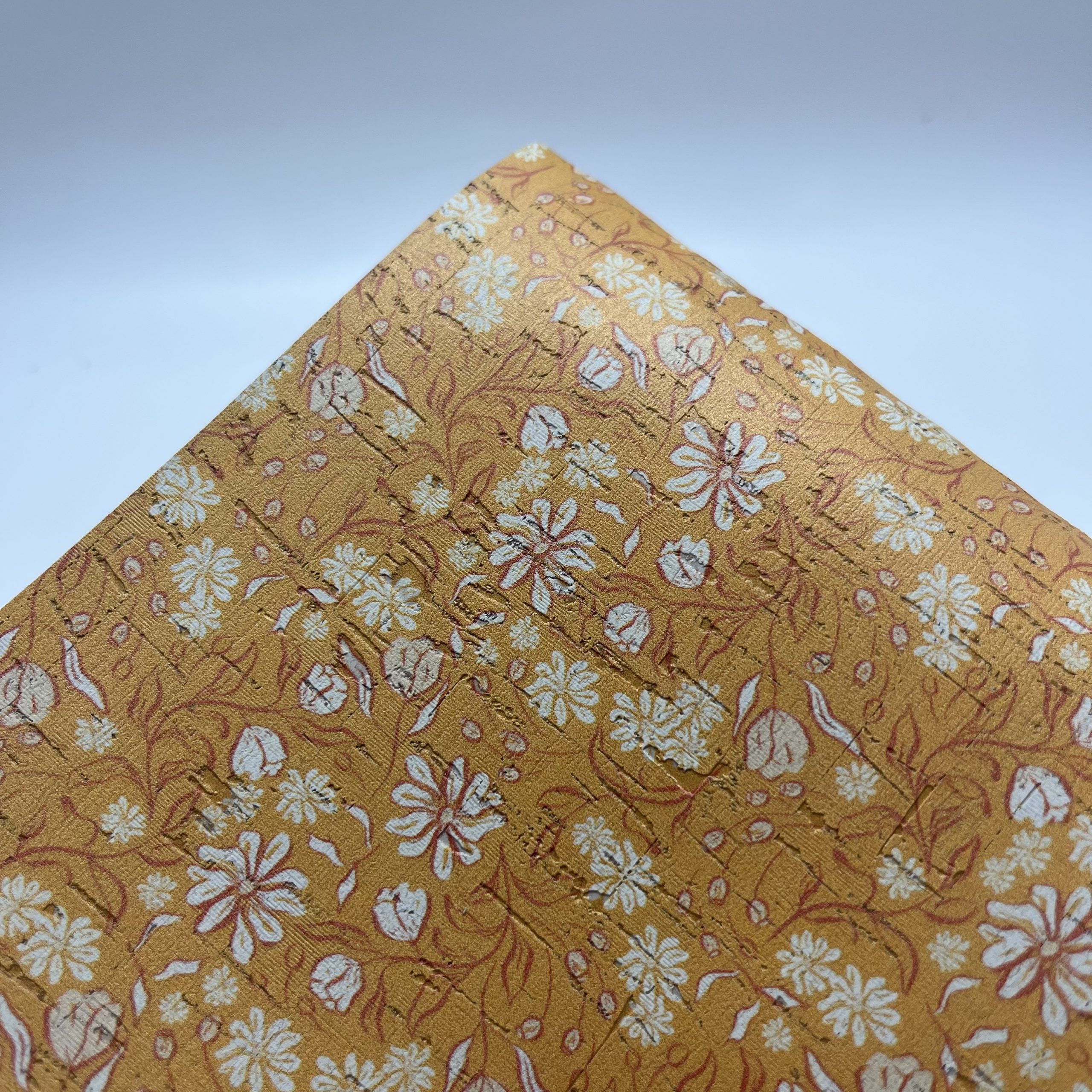 Boho Fall Print 13 on White Cork Rainbow Leather