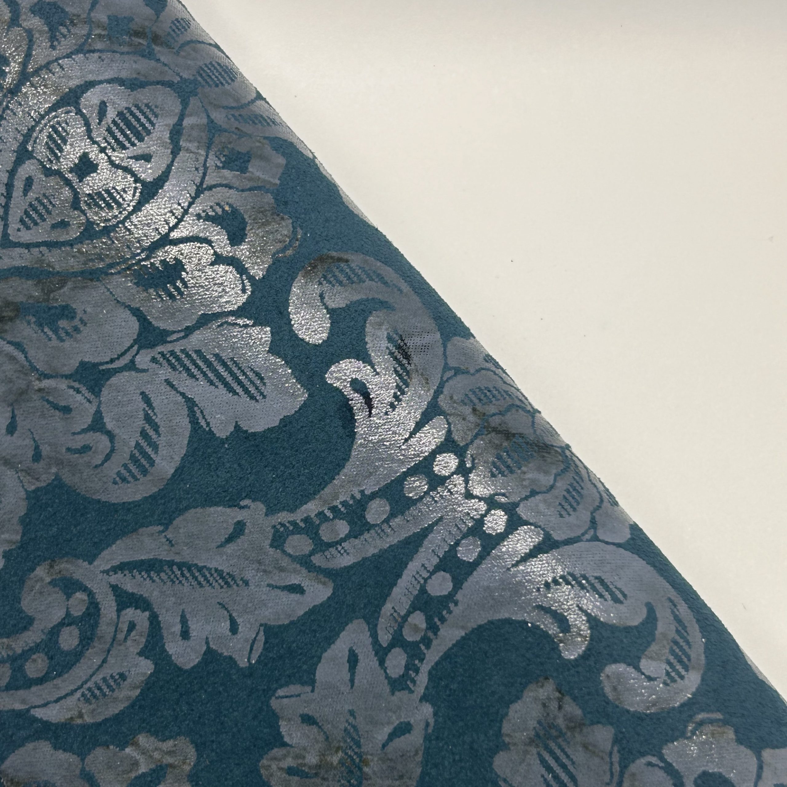 Marbelized Baroque on Perussian Blue - Rainbow Leather